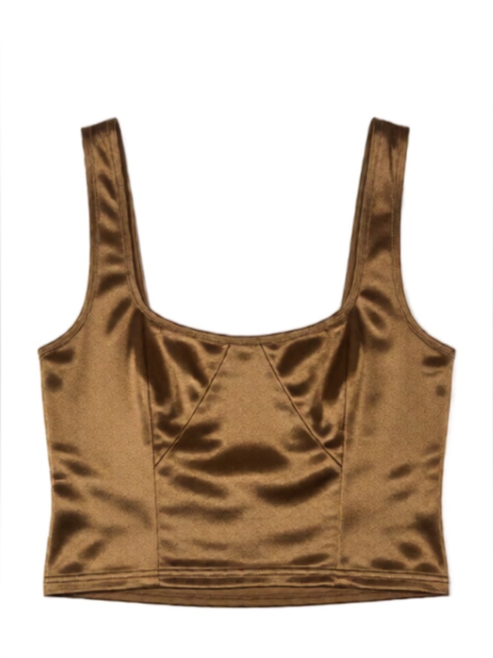 Buckle Satin gold Crop Tank